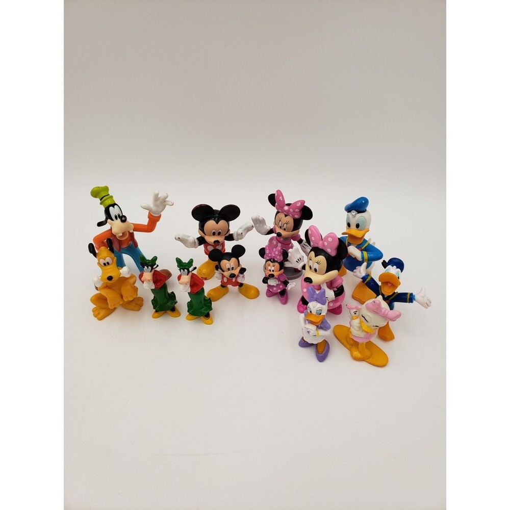Lot Of 13 Disney Character Figurines Classic Characters Fab Five Mickey Minnie